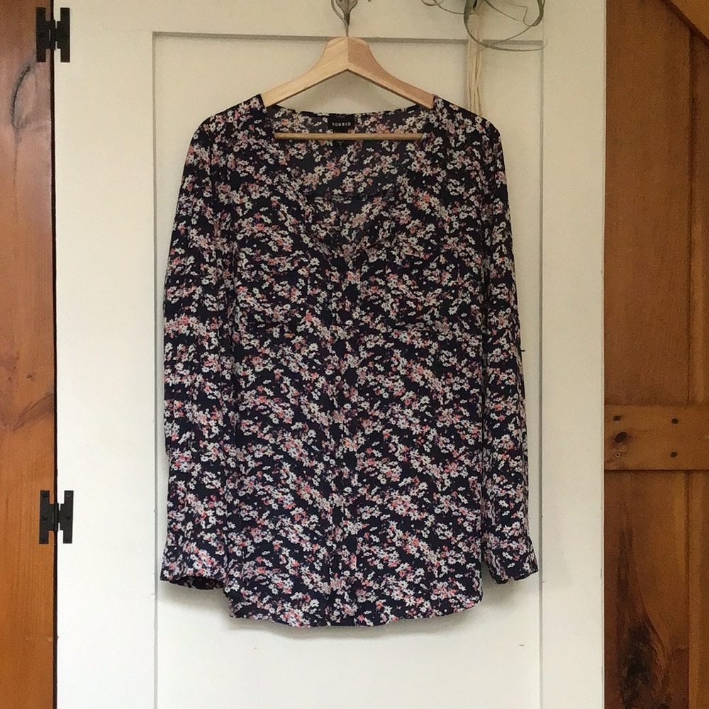 Torrid Floral Chiffon Blouse
